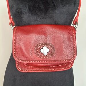 Fossil Mini Purse in Rose Red Leather